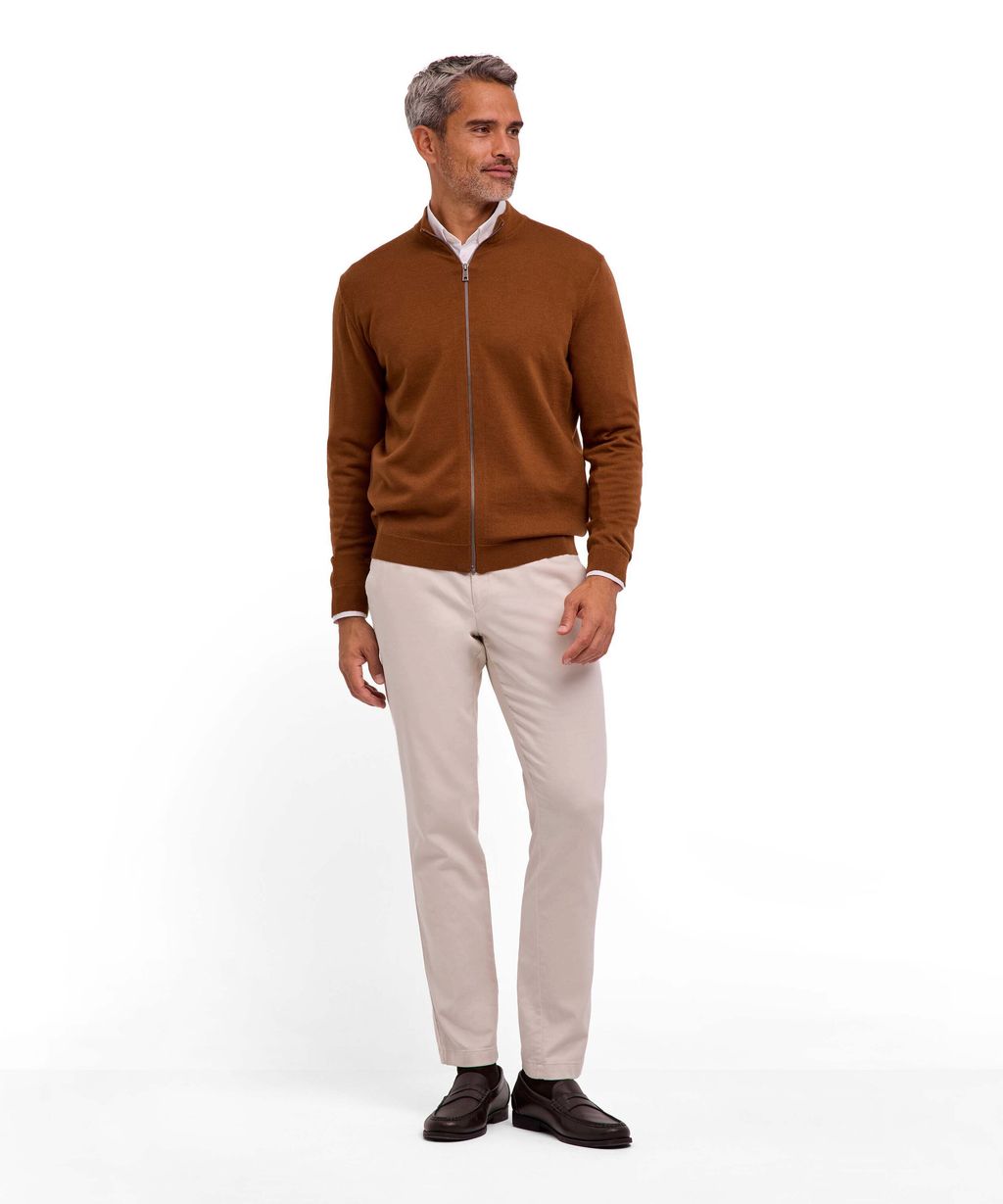 Pure Merino Wool Men Zip jacket