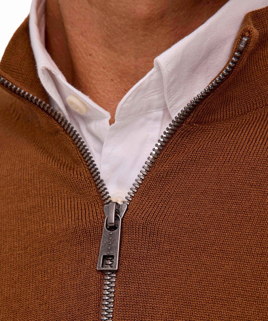 Pure Merino Wool Men Zip jacket